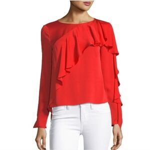 Milly silk cascade sleeve top